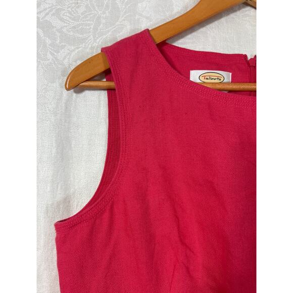 VTG Talbots Dress 14 PETITE Pink 100% Irish Linen Sheath Lined Tank Sleeveless - Picture 4 of 10
